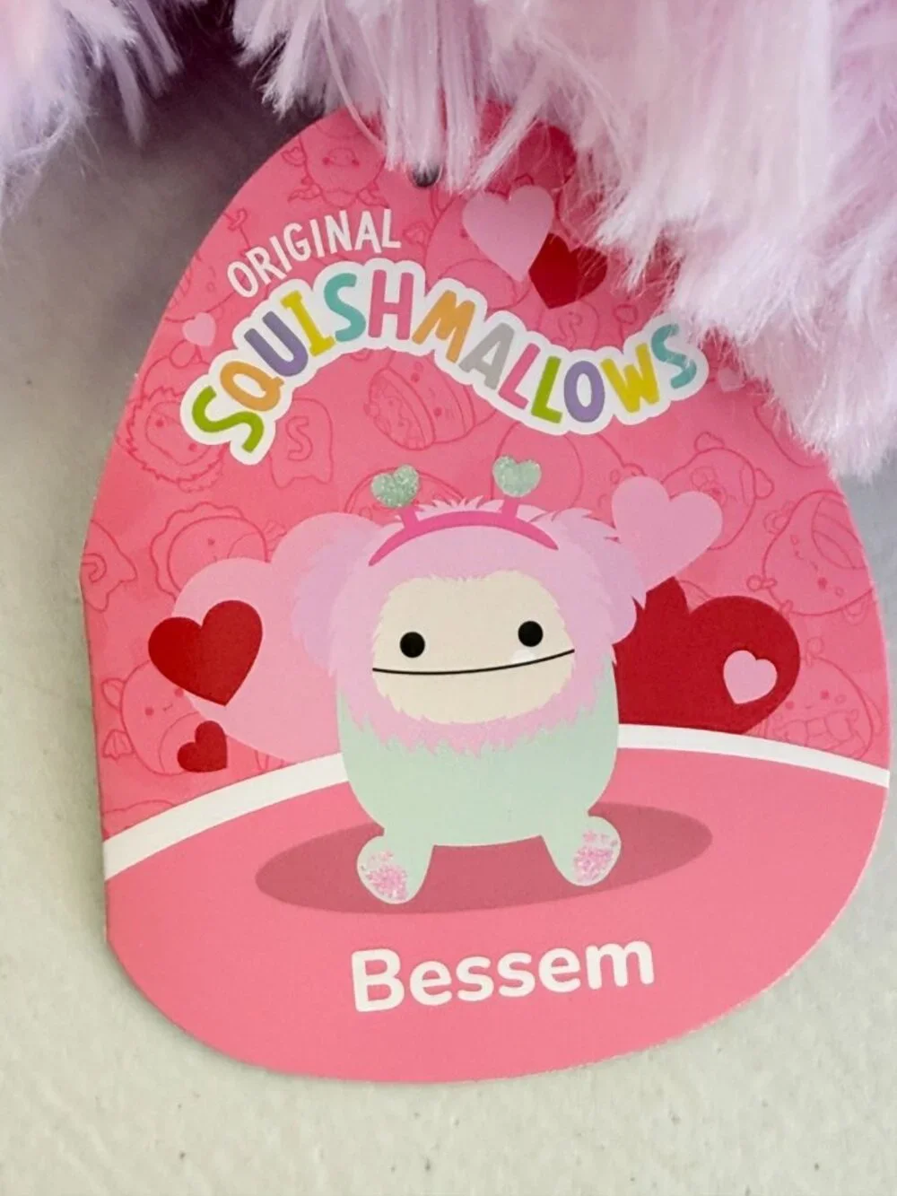 Squishmallow Original 14 Inch Bessem Mint And Pink Valentine Bigfoot 2026 New
